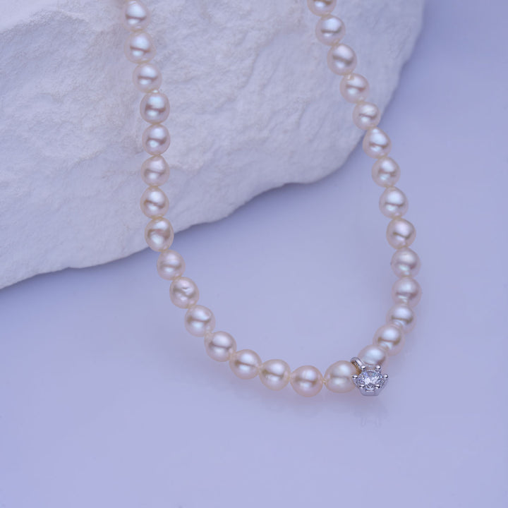 New Yorker Freshwater Pearl Necklace WN00695 - PEARLY LUSTRE