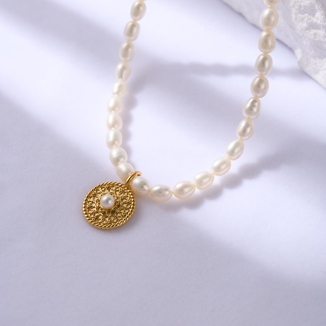 Asian Civilisations Museum Freshwater Pearl Necklace WN00702 | ACM Collection - PEARLY LUSTRE