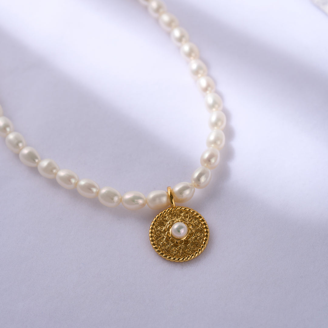 Asian Civilisations Museum Freshwater Pearl Necklace WN00702 | ACM Collection - PEARLY LUSTRE