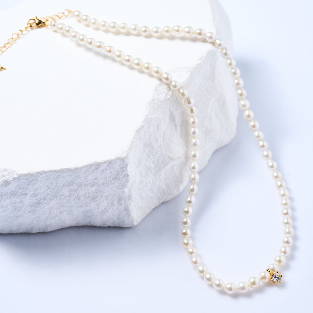 New Yorker Freshwater Pearl Necklace WN00721 - PEARLY LUSTRE