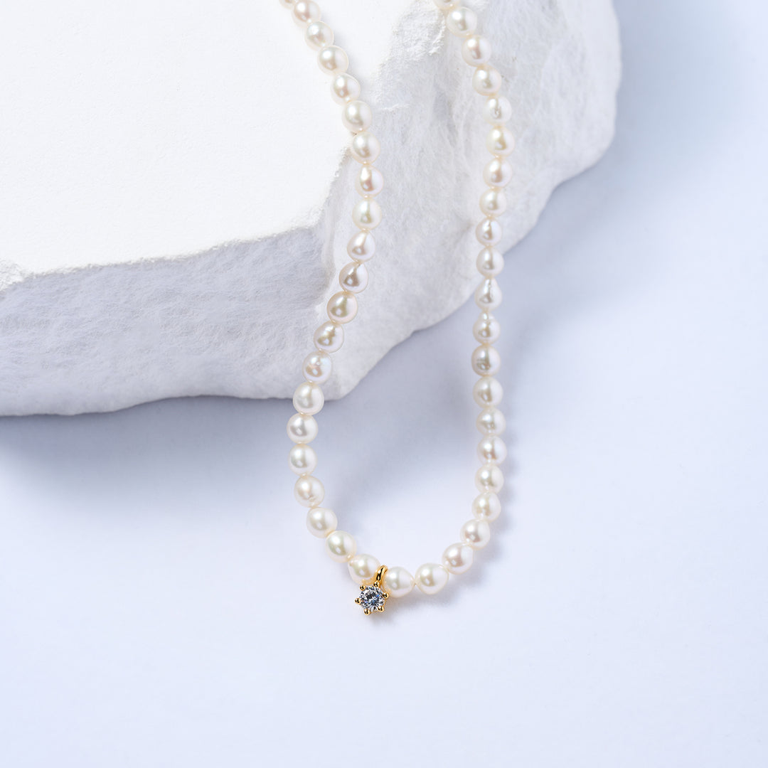 New Yorker Freshwater Pearl Necklace WN00721 - PEARLY LUSTRE