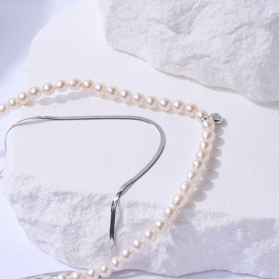 New Yorker Freshwater Pearl Necklace WN00724 - PEARLY LUSTRE