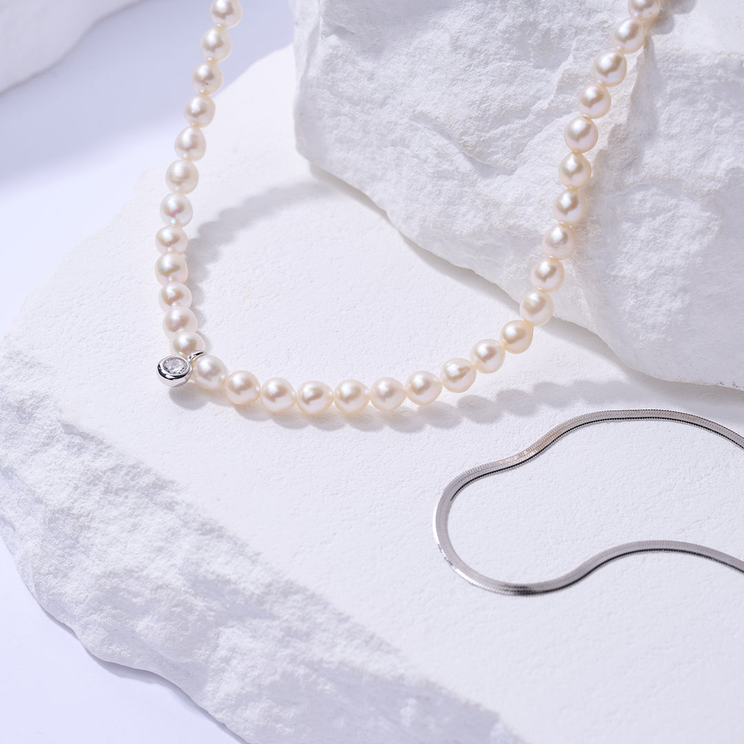 New Yorker Freshwater Pearl Necklace WN00724 - PEARLY LUSTRE