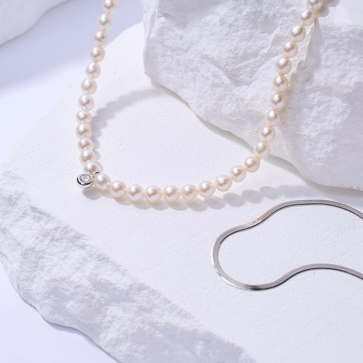 New Yorker Freshwater Pearl Necklace WN00724 - PEARLY LUSTRE