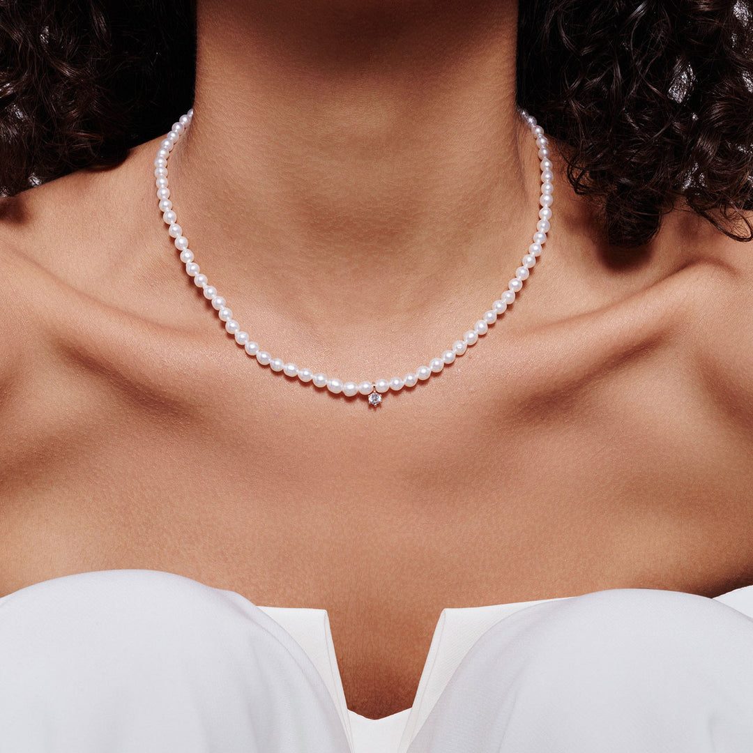 New Yorker Freshwater Pearl Necklace WN00727 - PEARLY LUSTRE