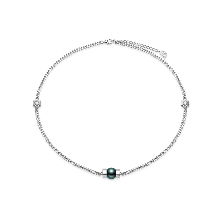 Tahitian Pearl Necklace WN00745 | HEXAGON - PEARLY LUSTRE