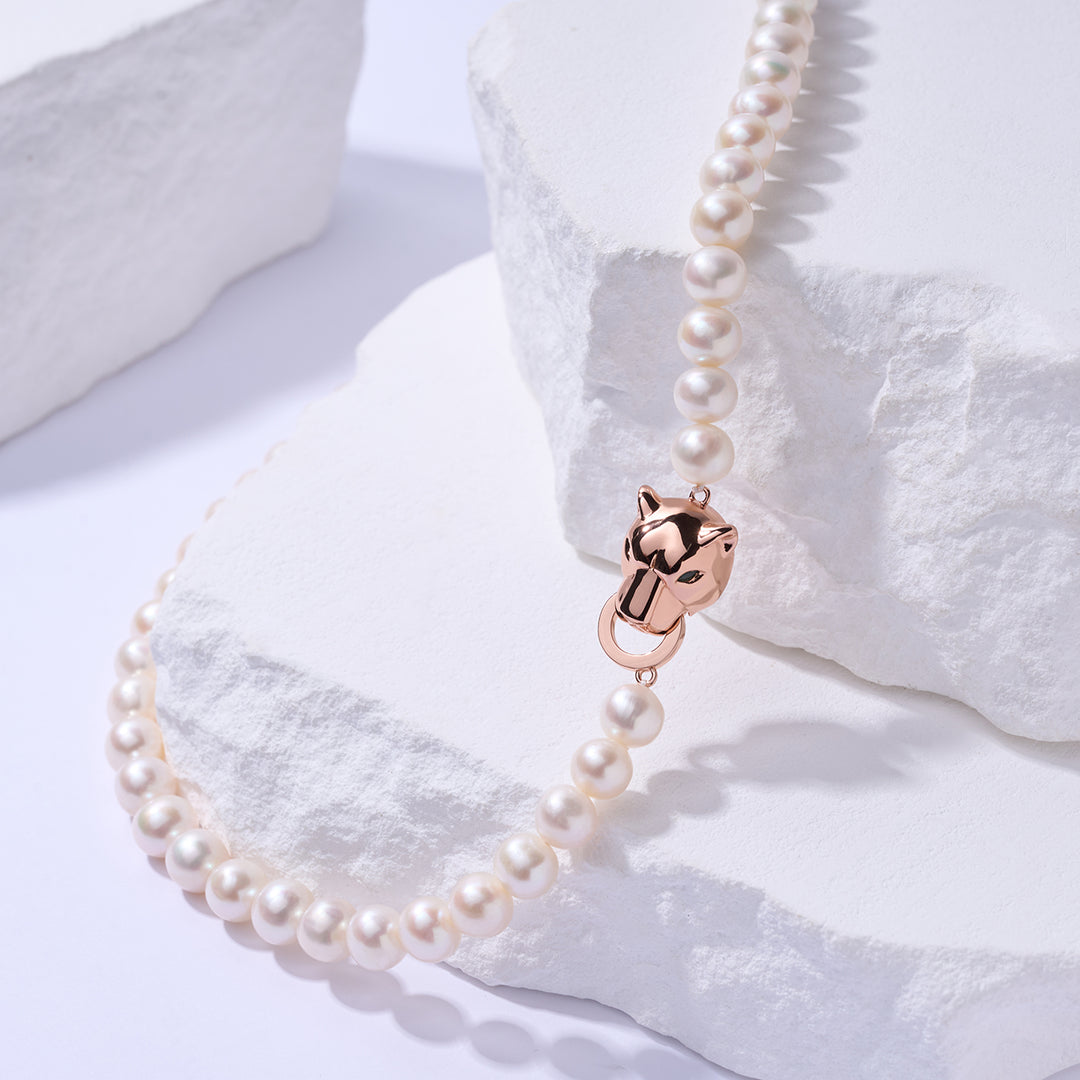 Top Lustre Freshwater Pearl Necklace WN00748 | SAFARI - PEARLY LUSTRE