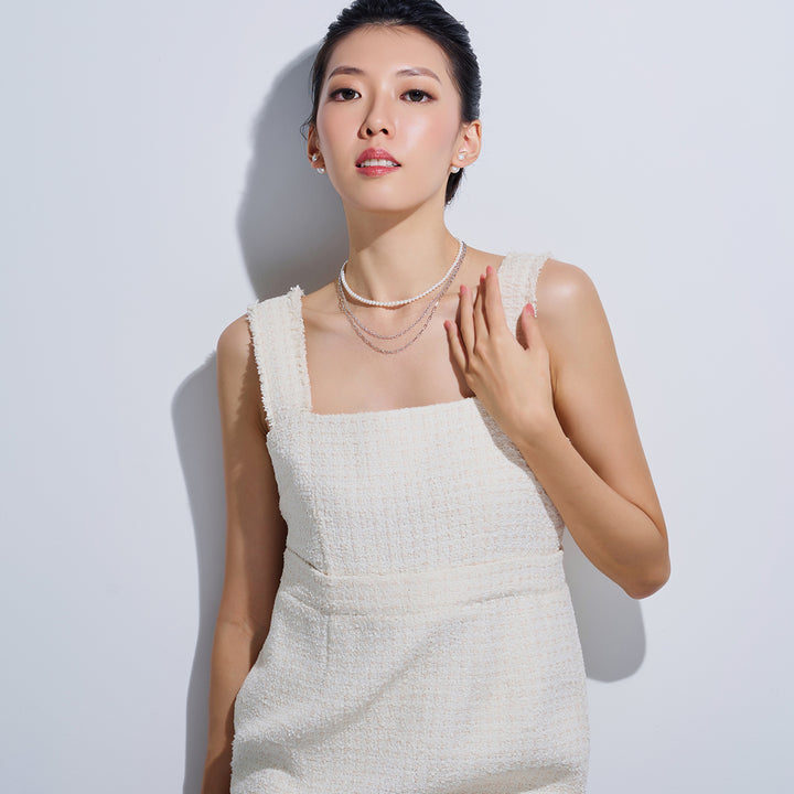 Double Chain Necklace WN00759 | Mix & Match - PEARLY LUSTRE
