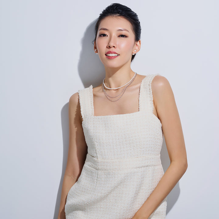 Double Chain Necklace WN00759 | Mix & Match - PEARLY LUSTRE