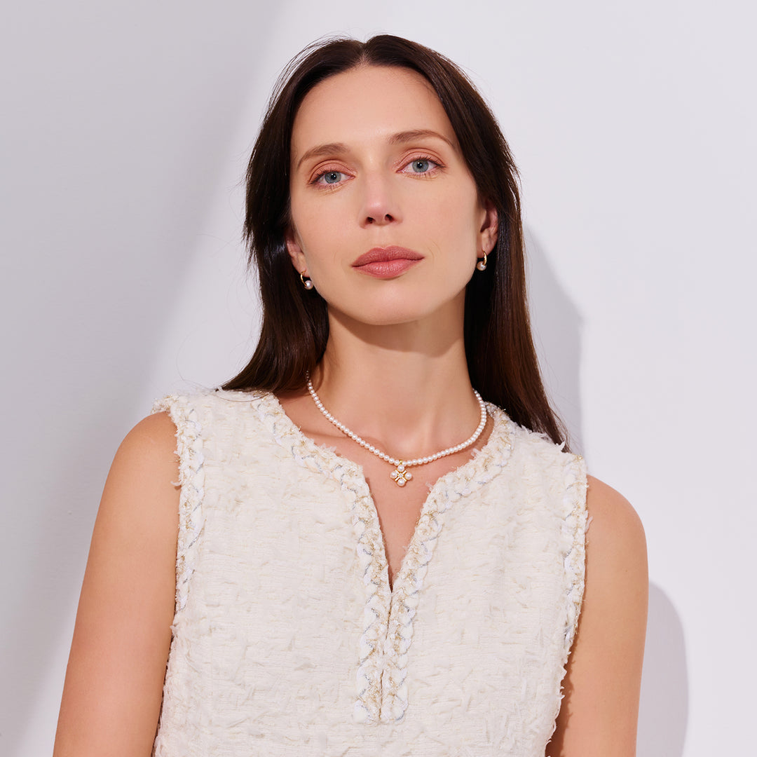 Top Lustre White Freshwater Pearl Necklace WN00770 | PERANAKAN - PEARLY LUSTRE