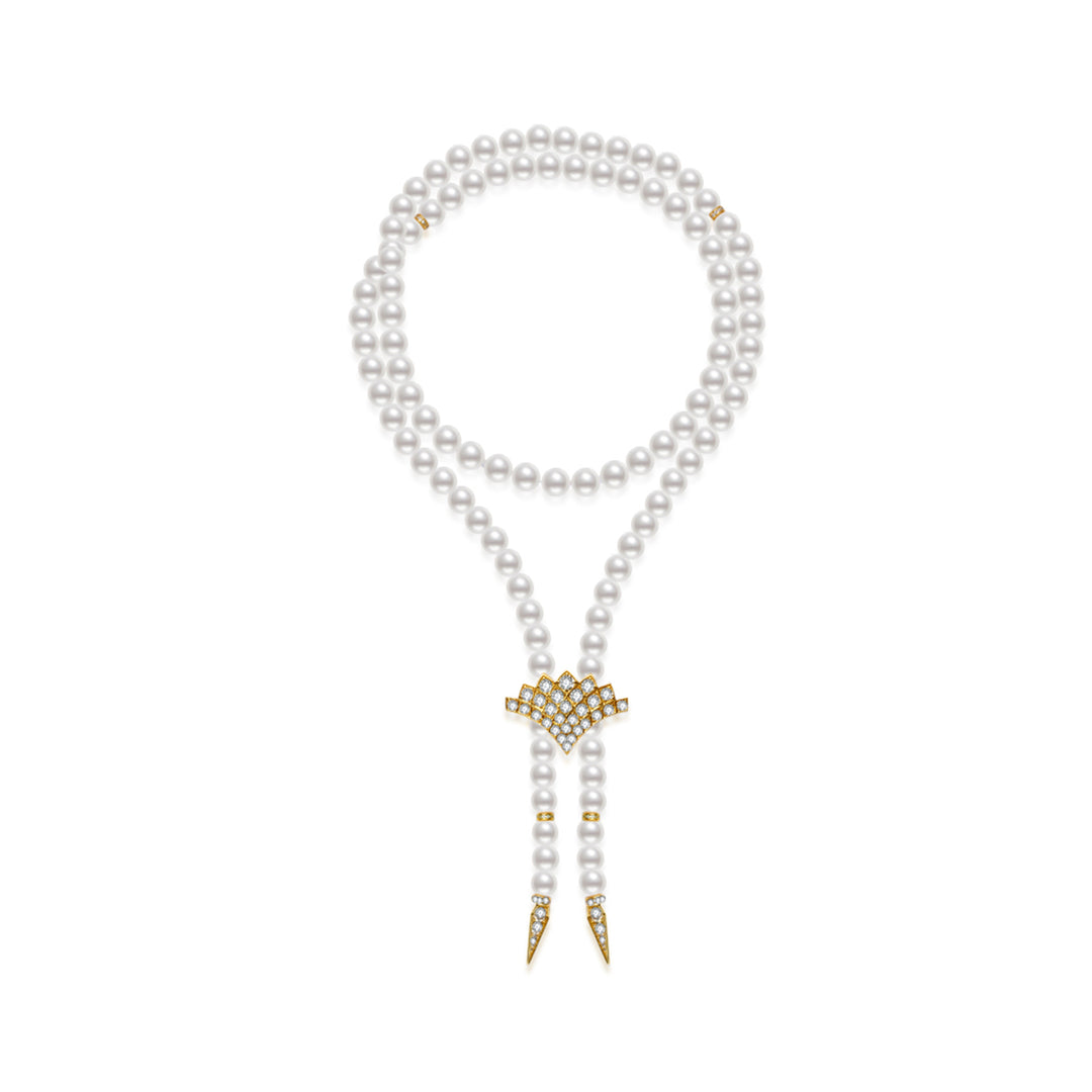 Freshwater Pearl Necklace WN00796 | WATERFALL - PEARLY LUSTRE