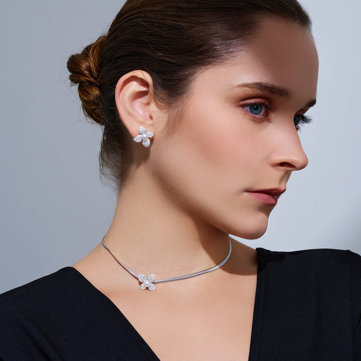 Top Grade Freshwater Pearl Earrings WE00837 | BLOOM - PEARLY LUSTRE