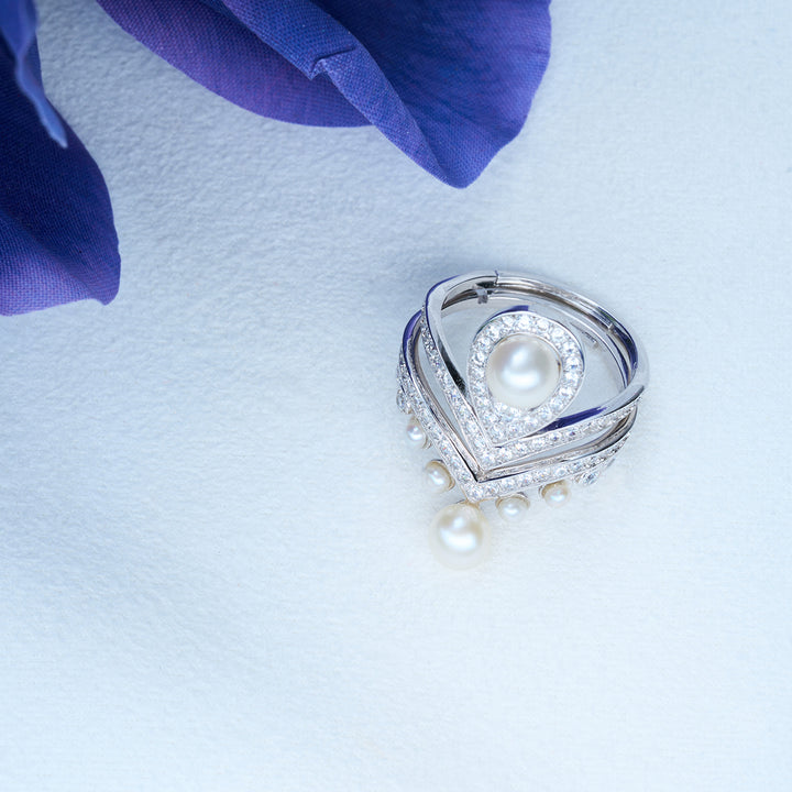 Elegant Freshwater Pearl Ring WR00277 - PEARLY LUSTRE