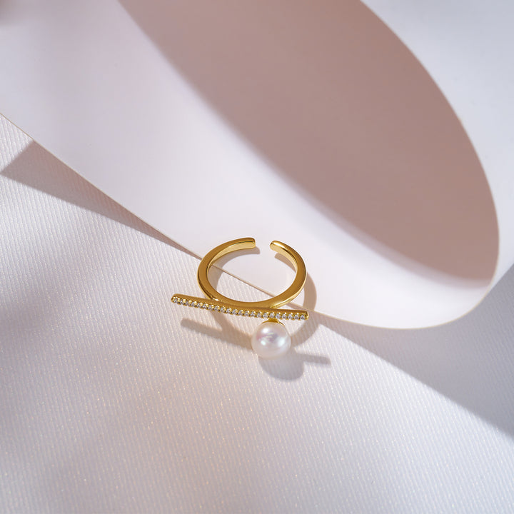 New Yorker Freshwater Pearl Ring WR00065 - PEARLY LUSTRE