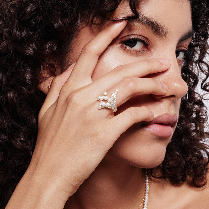 New Yorker Freshwater Pearl Ring WR00102 - PEARLY LUSTRE