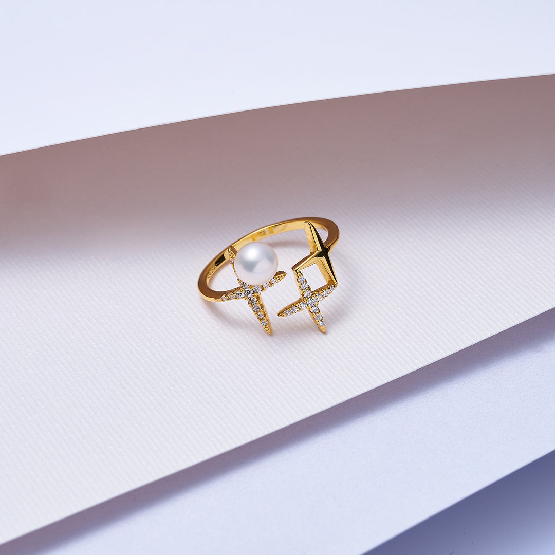 New Yorker Freshwater Pearl Ring WR00108 - PEARLY LUSTRE