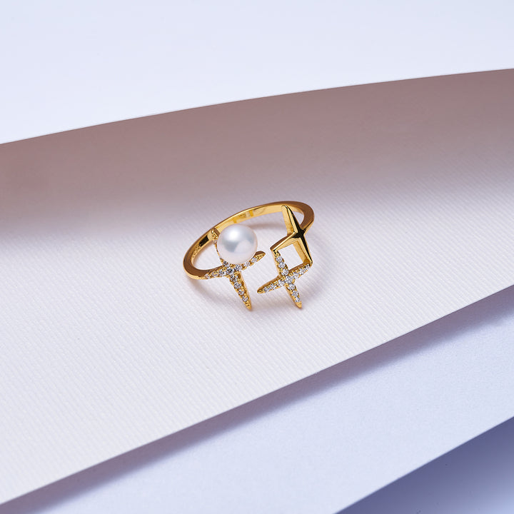 New Yorker Freshwater Pearl Ring WR00108 - PEARLY LUSTRE