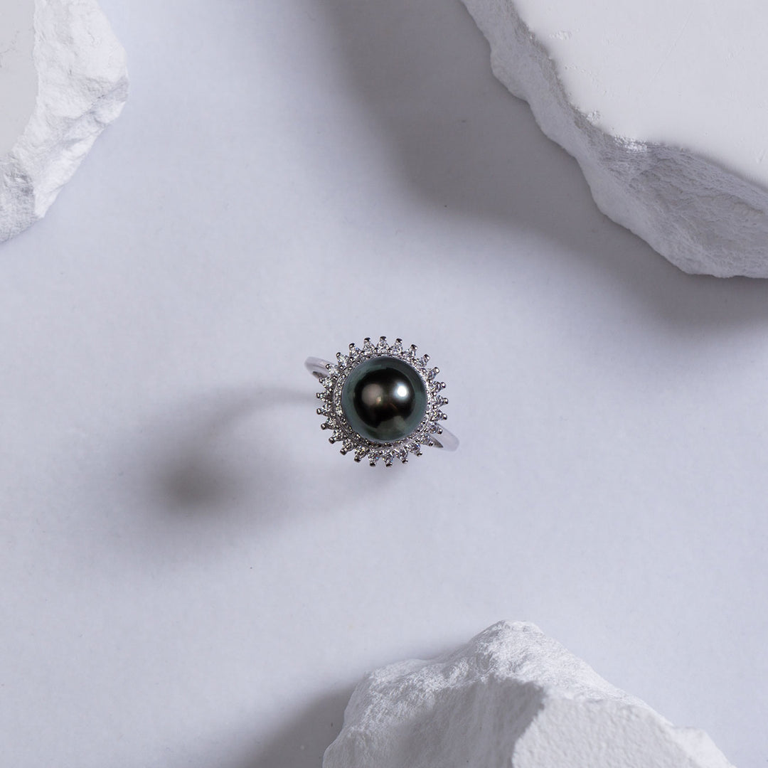 Elegant Tahitian Saltwater Pearl Ring WR00114 - PEARLY LUSTRE
