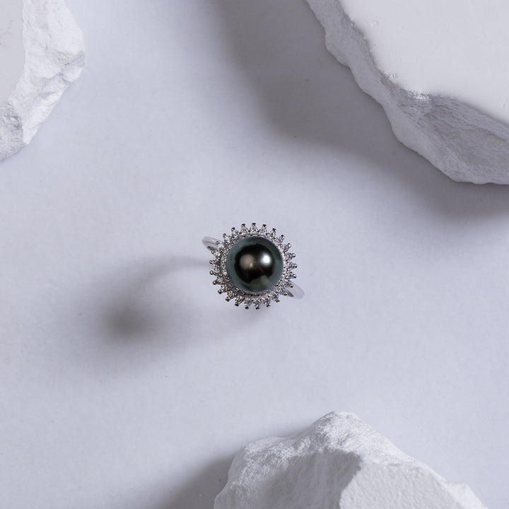 Elegant Tahitian Saltwater Pearl Ring WR00114 - PEARLY LUSTRE