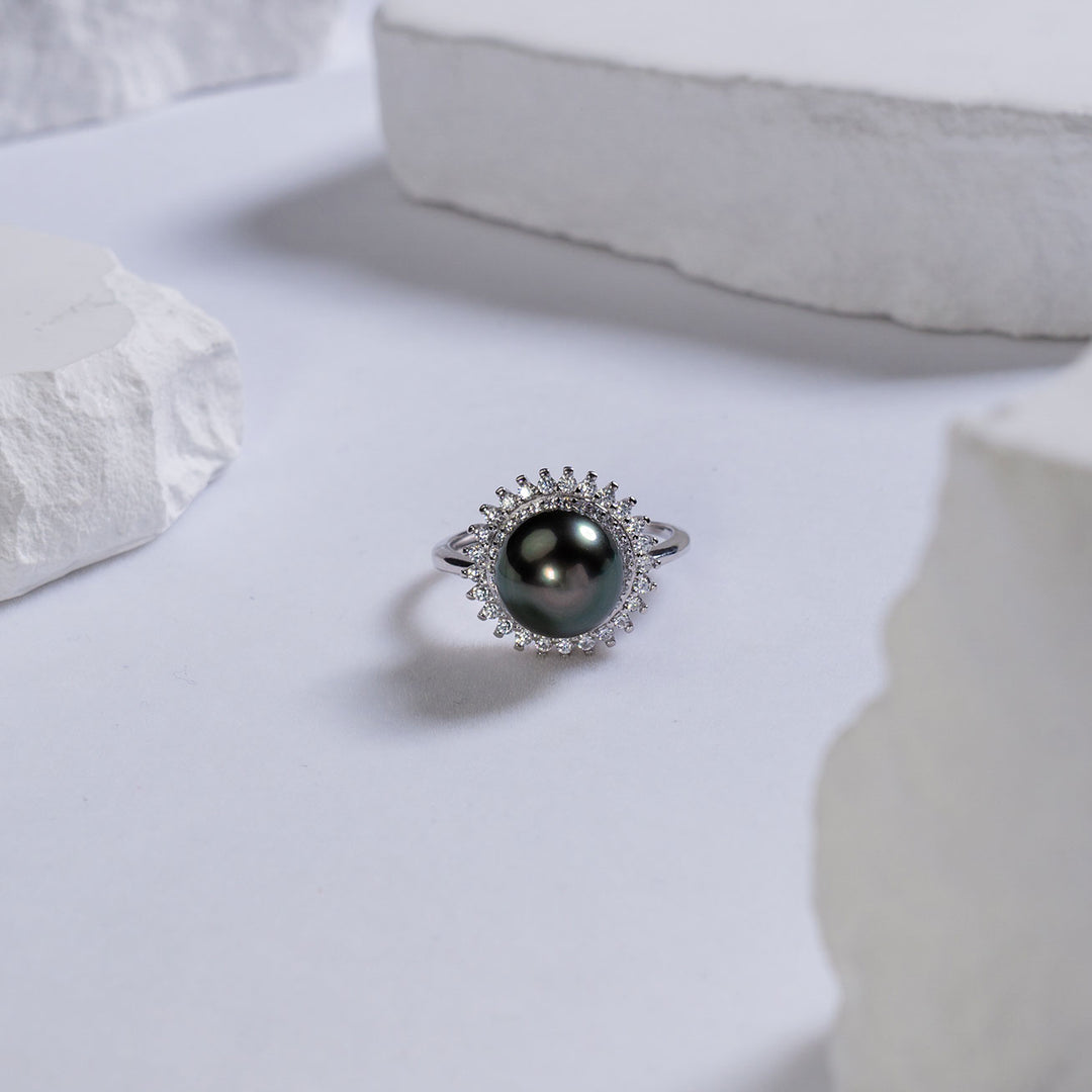 Elegant Tahitian Saltwater Pearl Ring WR00114 - PEARLY LUSTRE