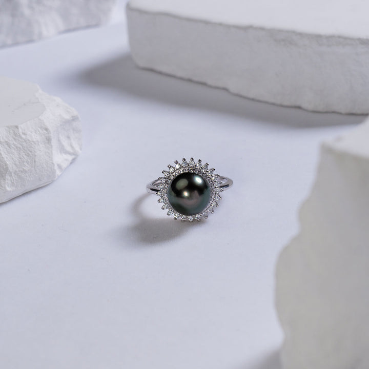 Elegant Tahitian Saltwater Pearl Ring WR00114 - PEARLY LUSTRE
