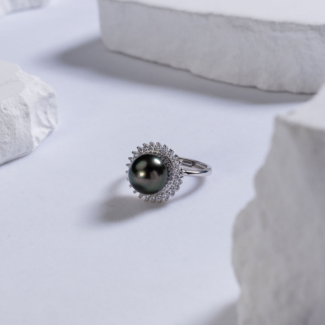 Elegant Tahitian Saltwater Pearl Ring WR00114 - PEARLY LUSTRE