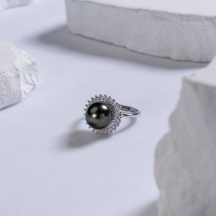 Elegant Tahitian Saltwater Pearl Ring WR00114 - PEARLY LUSTRE
