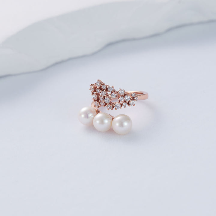 Elegant Freshwater Pearl Ring WR00128 | CELESTE - PEARLY LUSTRE