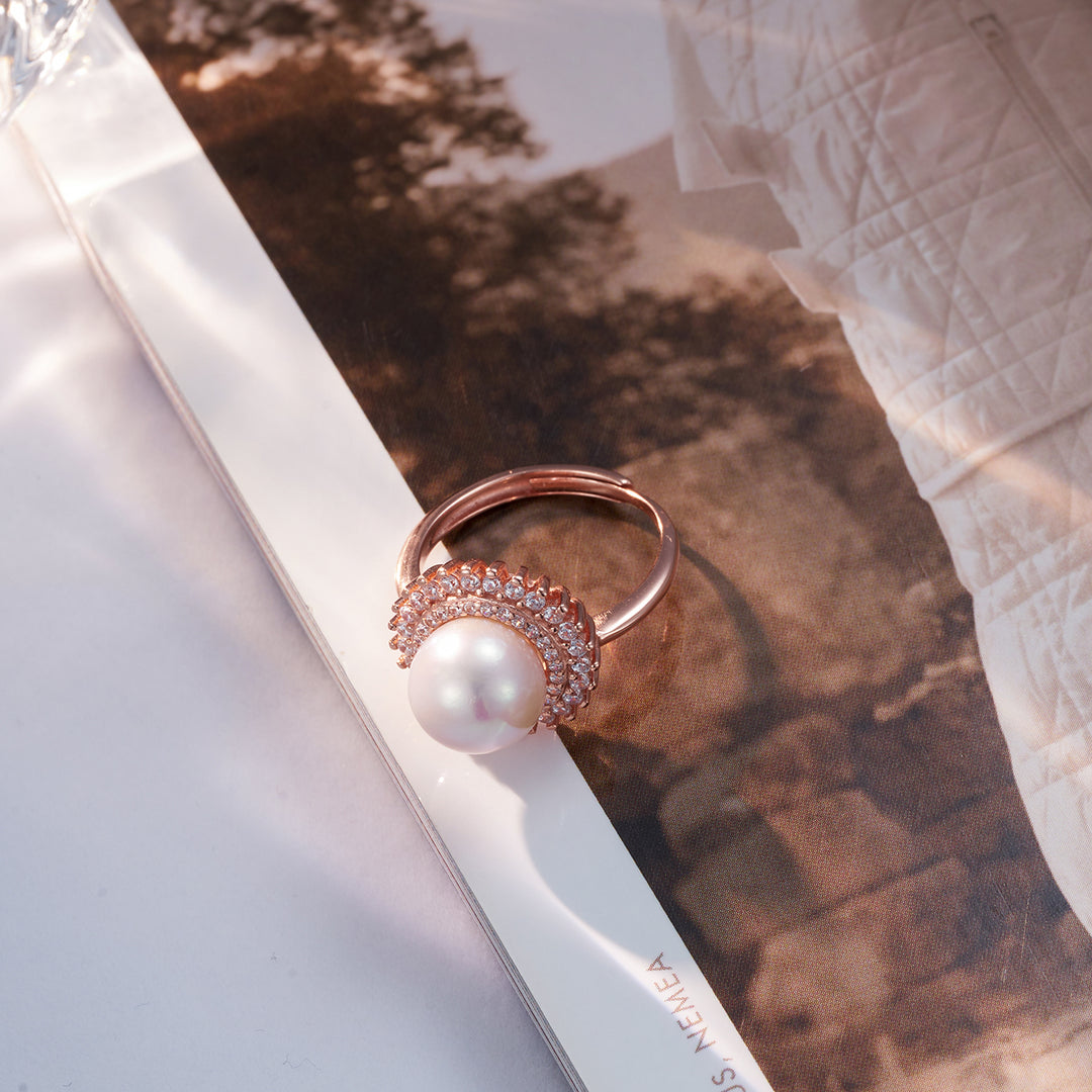 Elegant Freshwater Pearl Ring WR00138 - PEARLY LUSTRE