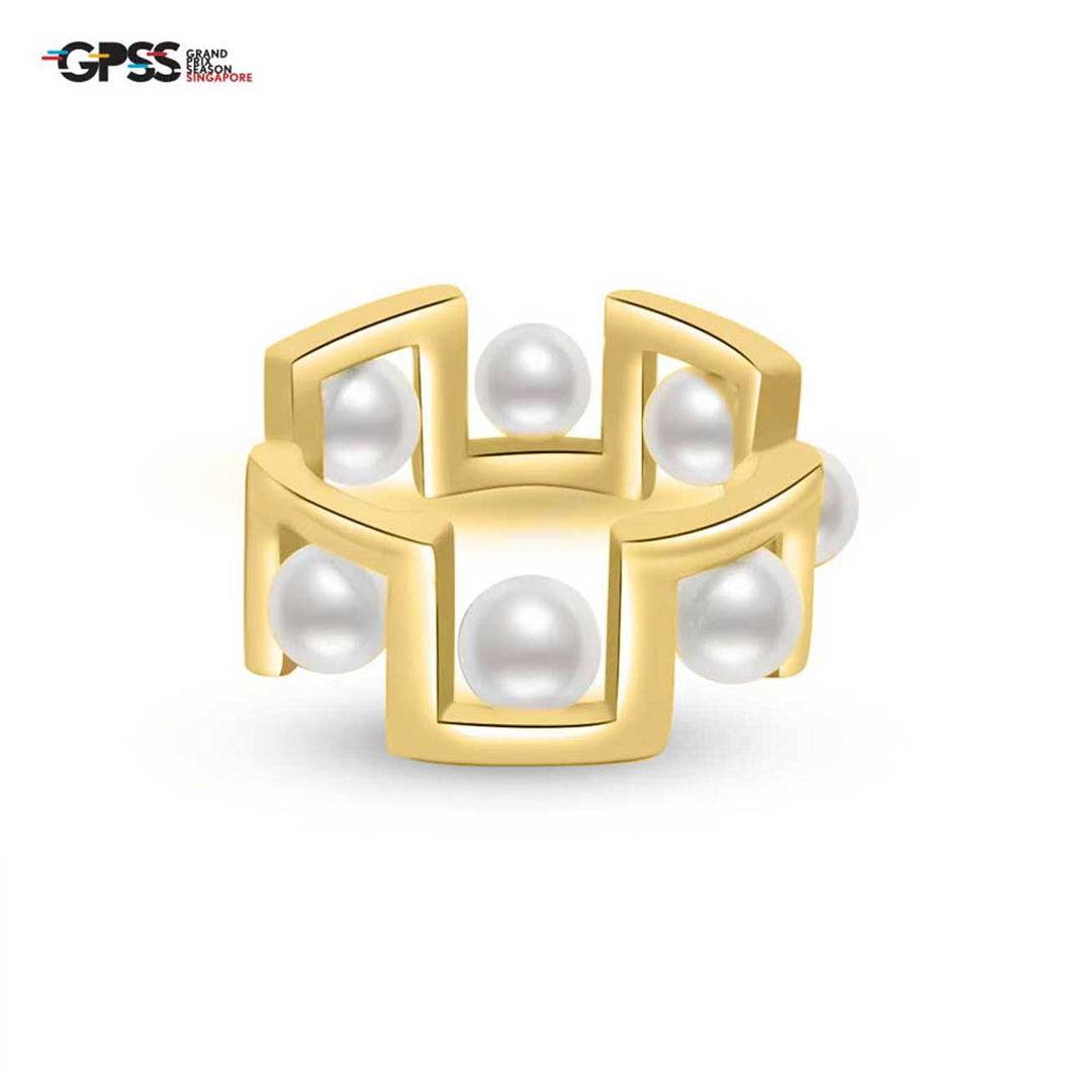 Grand Prix Season Singapore Formula One Freshwater Pearl Ring WR00166 | New Yorker - PEARLY LUSTRE