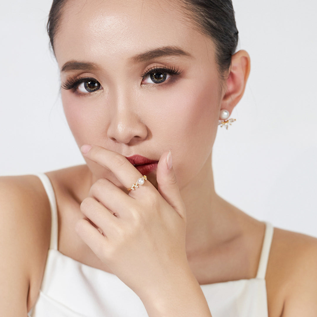 Elegant Freshwater Pearl Ring WR00204 - PEARLY LUSTRE