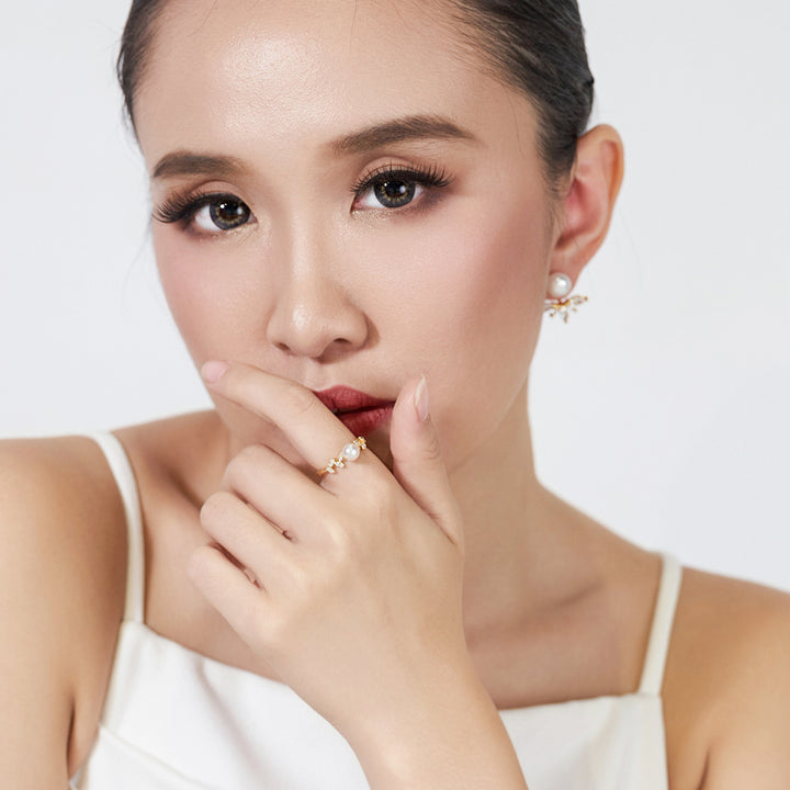 Elegant Freshwater Pearl Ring WR00204 - PEARLY LUSTRE