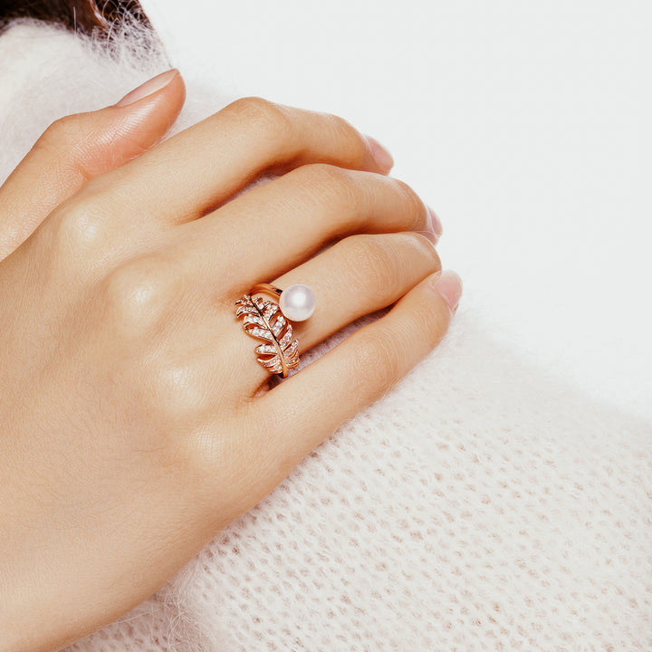 Elegant Freshwater Pearl Ring WR00208 - PEARLY LUSTRE