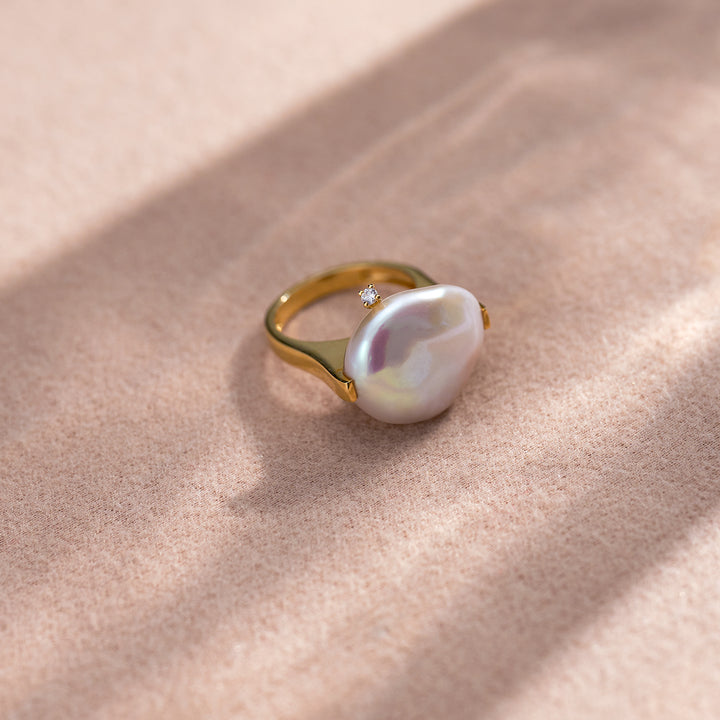 Baroque Freshwater Pearl Ring WR00231 - PEARLY LUSTRE