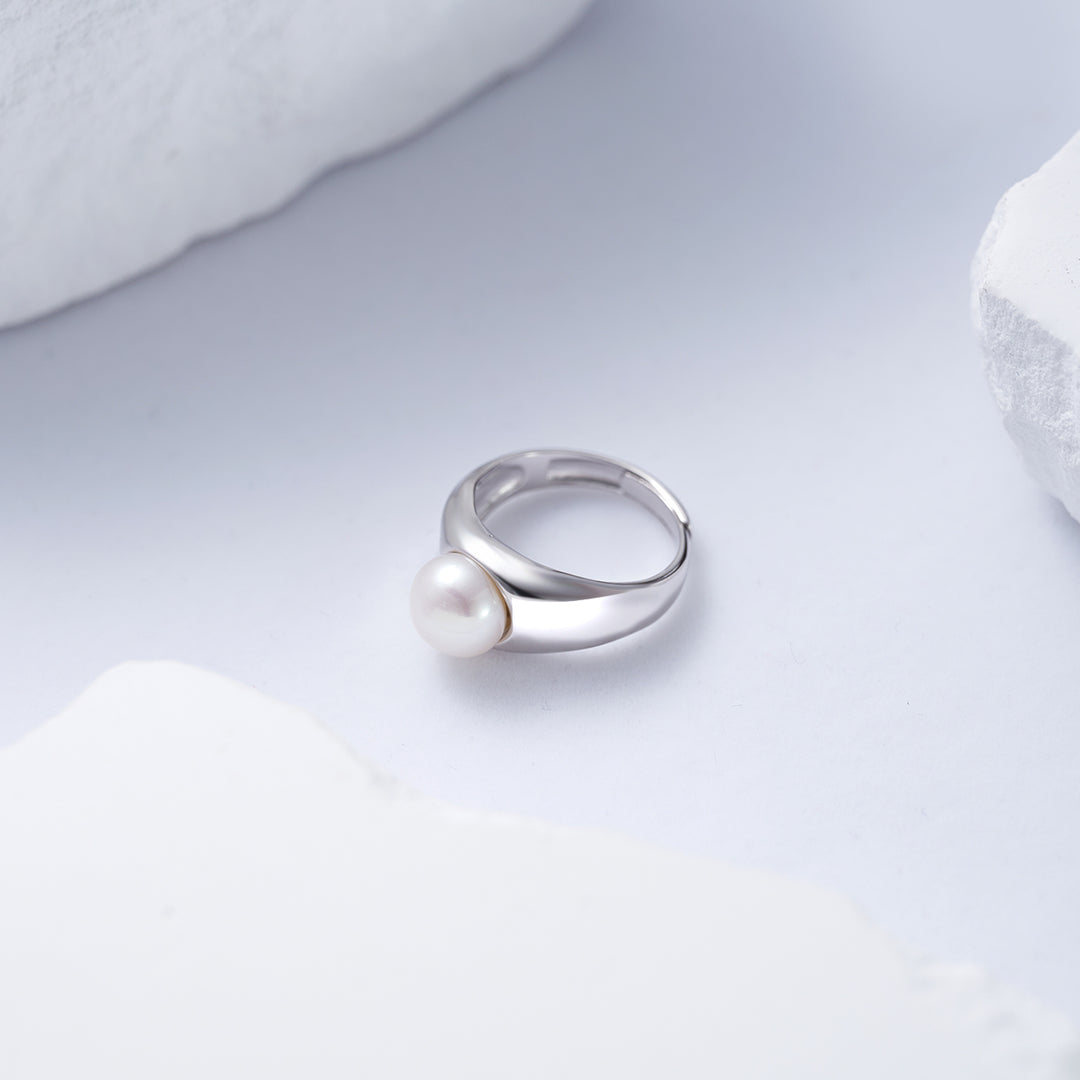 Top Grade Freshwater Pearl Ring WR00258 | FLUID - PEARLY LUSTRE