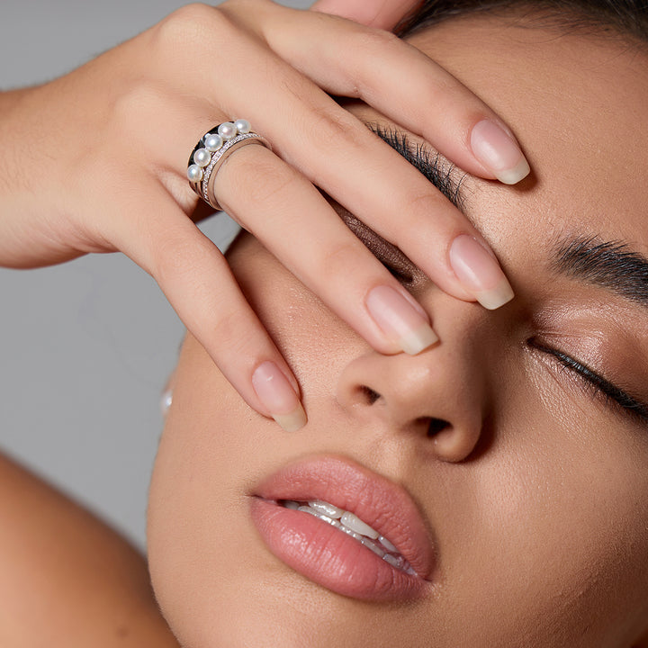 Cheetah Print Pearl Ring WR00263 | SAFARI - PEARLY LUSTRE
