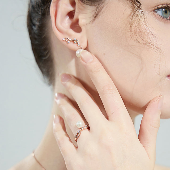 Top Grade Freshwater Pearl Ring WR00266 | STARRY - PEARLY LUSTRE