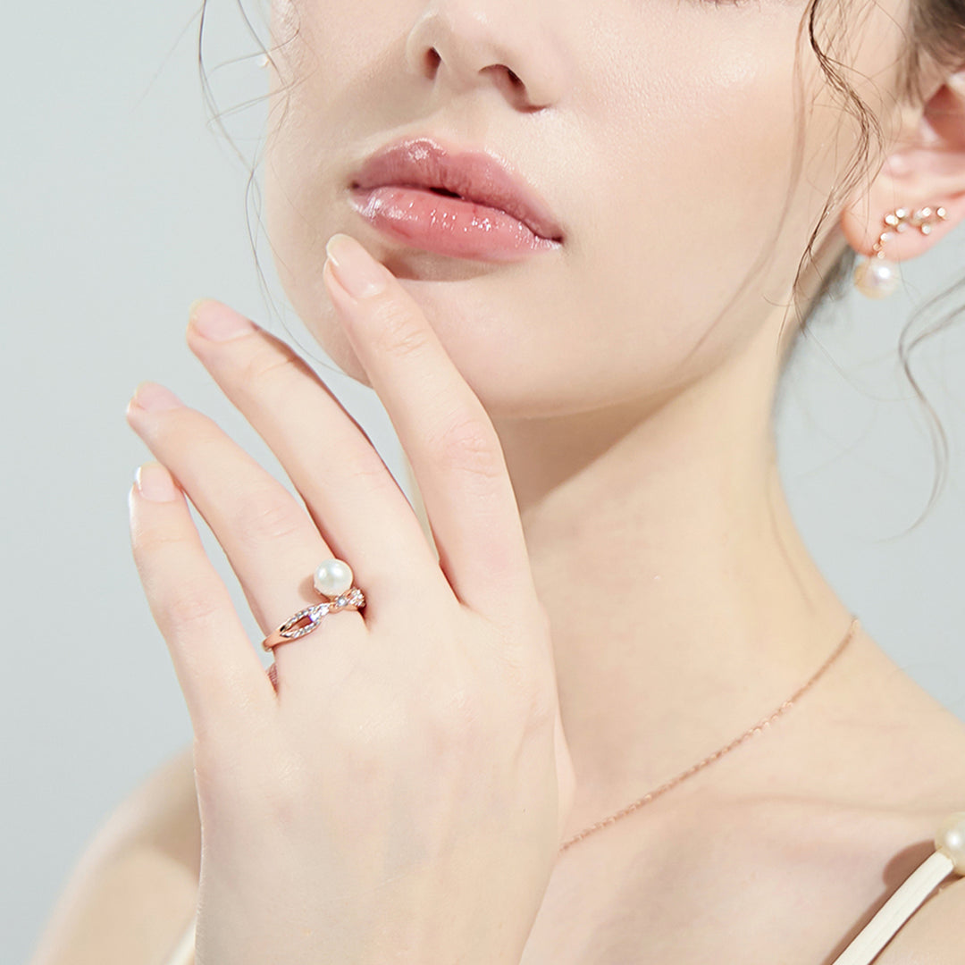 Top Grade Freshwater Pearl Ring WR00266 | STARRY - PEARLY LUSTRE