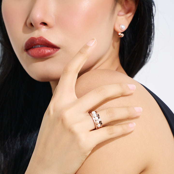 Cheetah Print Pearl Ring WR00278 | SAFARI - PEARLY LUSTRE