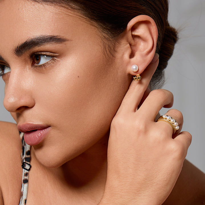 Top Lustre Freshwater Pearl Earrings WE00814 | SAFARI - PEARLY LUSTRE