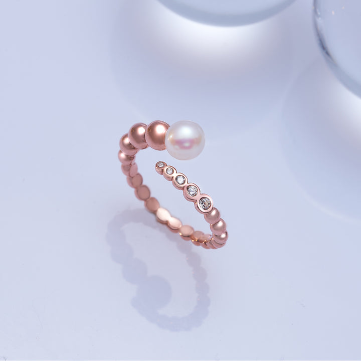 Top Grade Freshwater Pearl Ring WR00296 | BUBBLE - PEARLY LUSTRE