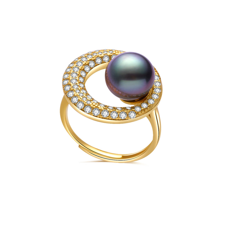 Top Lustre Saltwater Tahitian Pearl Ring WR00302 - PEARLY LUSTRE