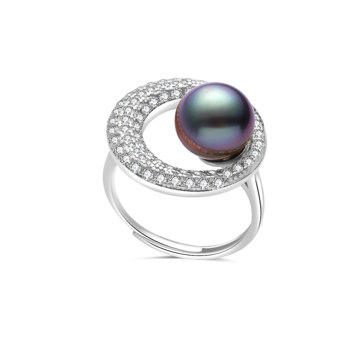 Top Lustre Saltwater Tahitian Pearl Ring WR00302 - PEARLY LUSTRE