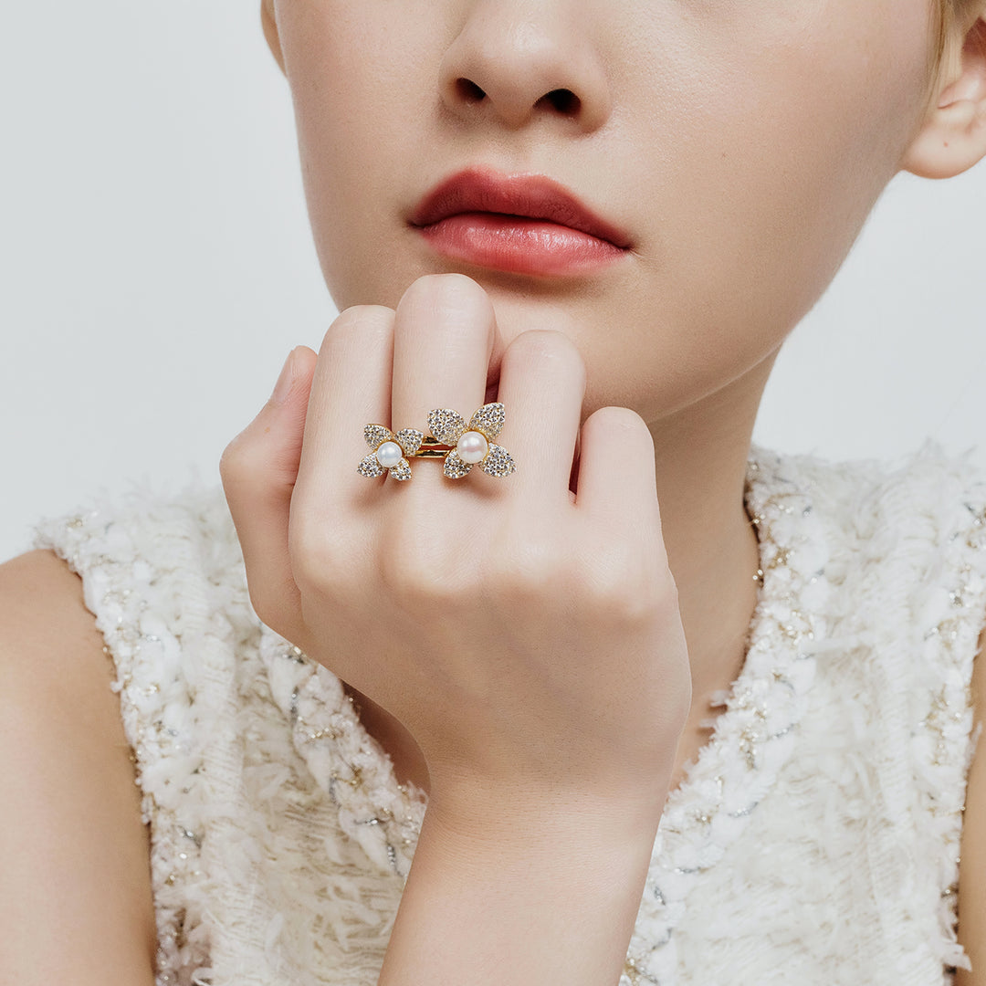 Top Grade Freshwater Pearl Rings WR00293 | BLOOM - PEARLY LUSTRE