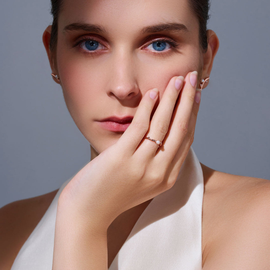 Top Grade Freshwater Pearl Ring WR00318 | ROSE - PEARLY LUSTRE