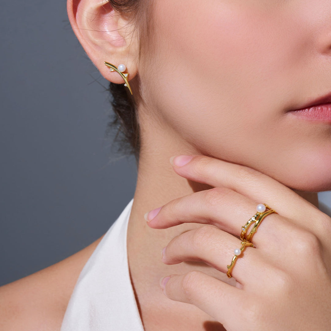 Top Grade Freshwater Pearl Earring WE00902 |ROSE - PEARLY LUSTRE