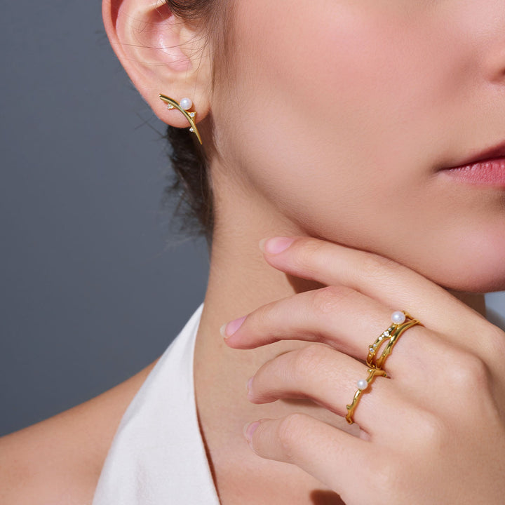 Top Grade Freshwater Pearl Earring WE00902 |ROSE - PEARLY LUSTRE