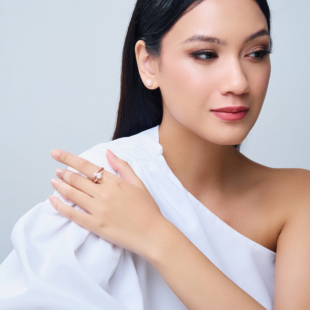 Top Grade Freshwater Pearl Ring WR00340 | SAFARI - PEARLY LUSTRE