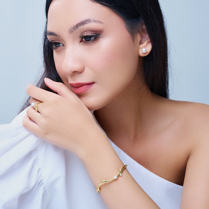 Top Grade Freshwater Pearl Ring WR00347 | ROSE - PEARLY LUSTRE