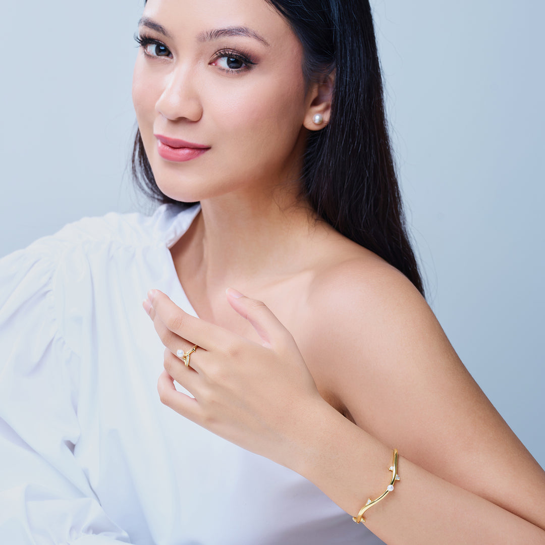 Top Grade Freshwater Pearl Ring WR00347 | ROSE - PEARLY LUSTRE